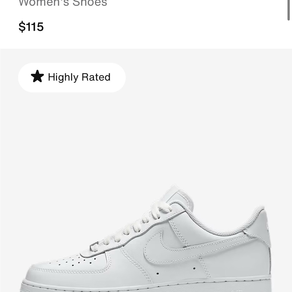 Nike White Air Force 1s Women's Shoes